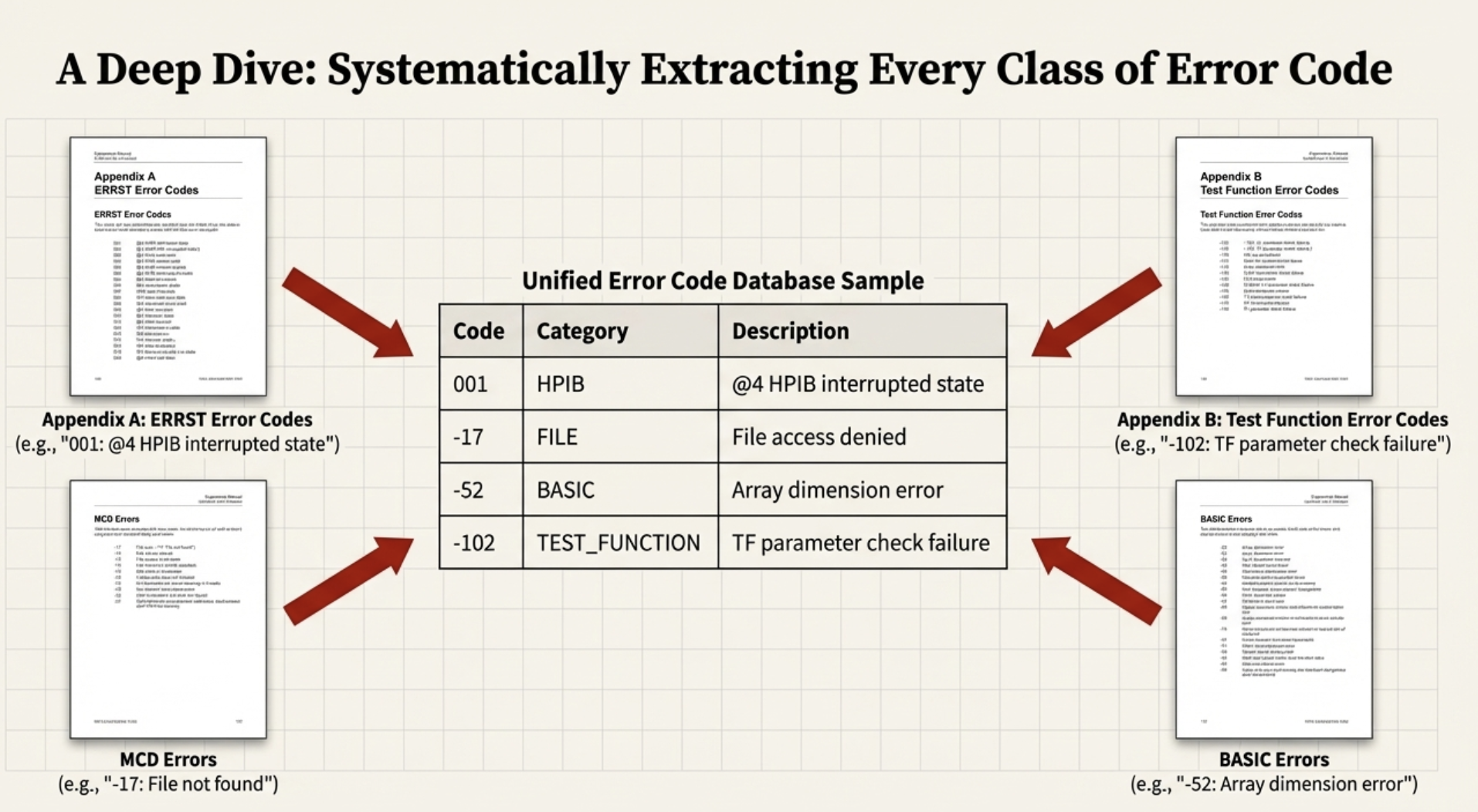 A Deep Dive: Systematically Extracting Every Class of Error Code into a Unified Database.